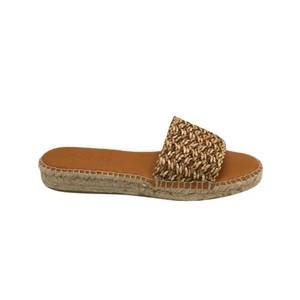 NEW LE MOGADOR women's saran espadrille sandals in nude